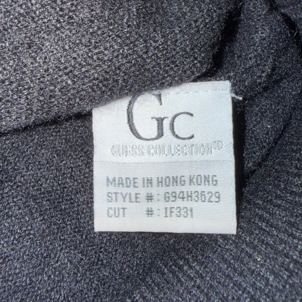100% Cashmere Vintage GUESS Collection Black Square Neck Sweater M Quiet Luxury - Picture 7 of 7